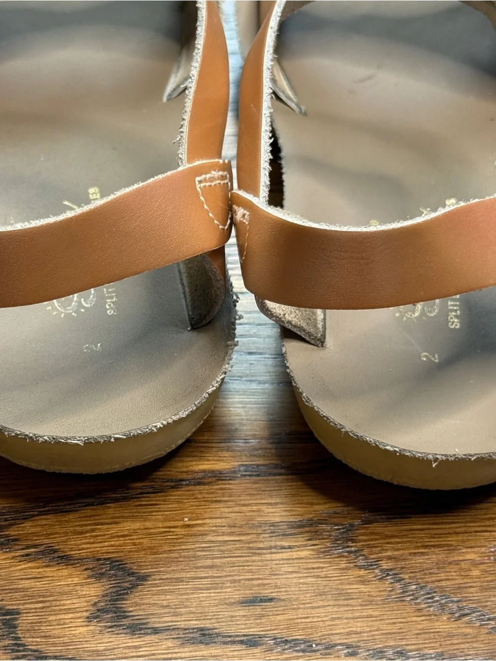 Sun San Surfer Salt Water Girls Sandals Rose Gold Copper Color Size 2
